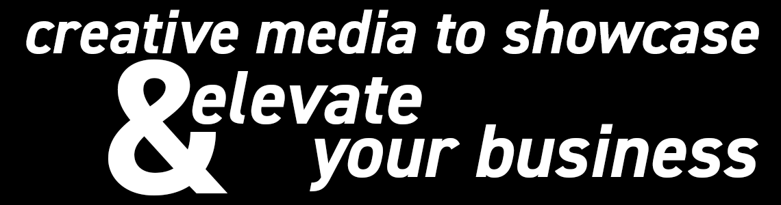Creative media title image on a black background